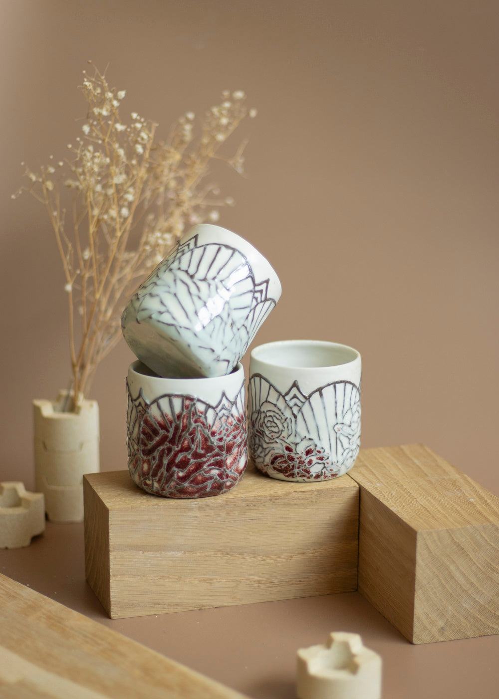 Tasse en Porcelaine Vitraux (cuisson au bois)