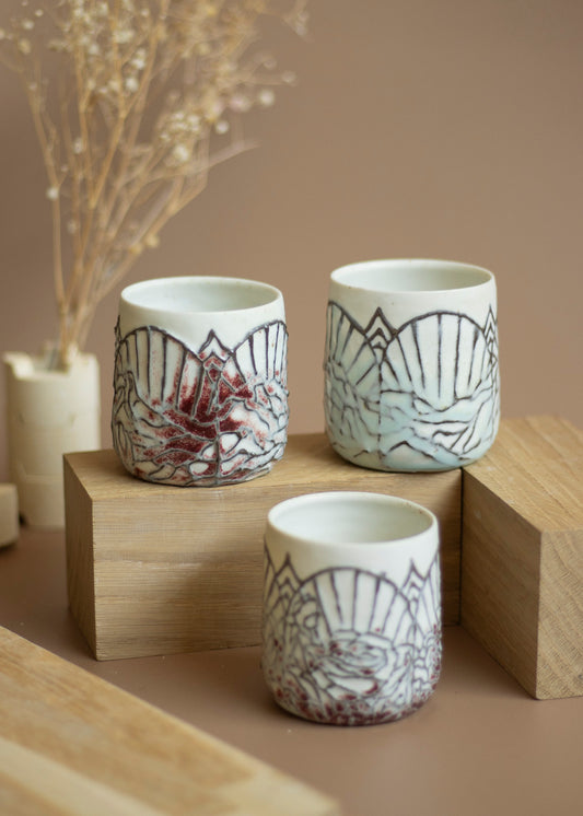 Tasse en Porcelaine Vitraux (cuisson au bois)