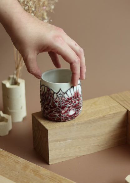 Tasse en Porcelaine Vitraux (cuisson au bois)