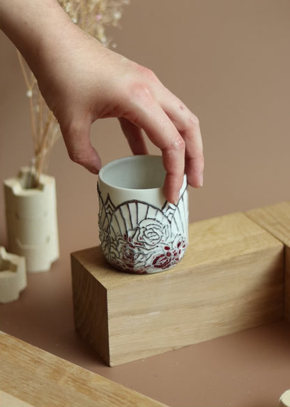 Tasse en Porcelaine Vitraux (cuisson au bois)